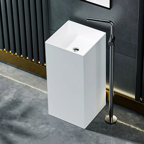 ENSLI - Freestanding Pedestal Bathroom Artificial Sinks Solid surface pedestal basin
